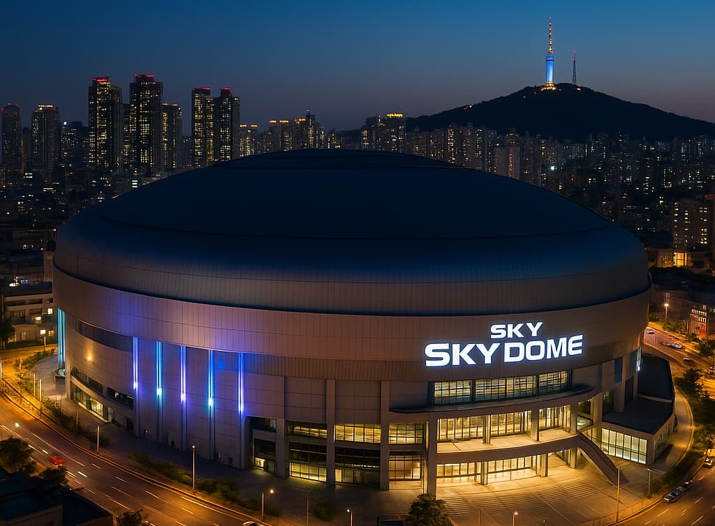 عکس واقعی Jamsil Indoor Stadium سئول - نمای داخلی/بیرونی سالن چندمنظوره